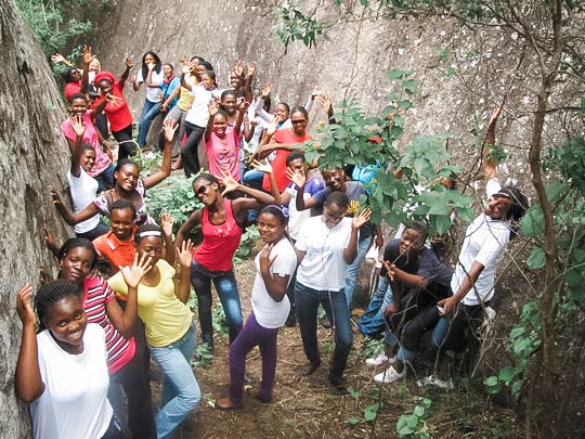 Photo of happy young women doing outdoor activities